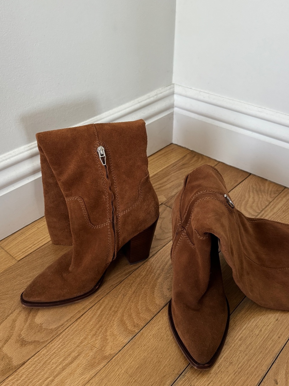 Women's Tall Suede Brown Boots - Classic Knee-High Style - Picture 3 of 6